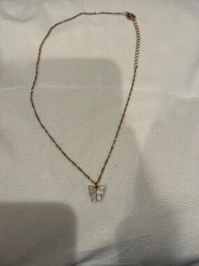 Gold Butterfly Pendant Necklace - Elegant Women’s Jewelry